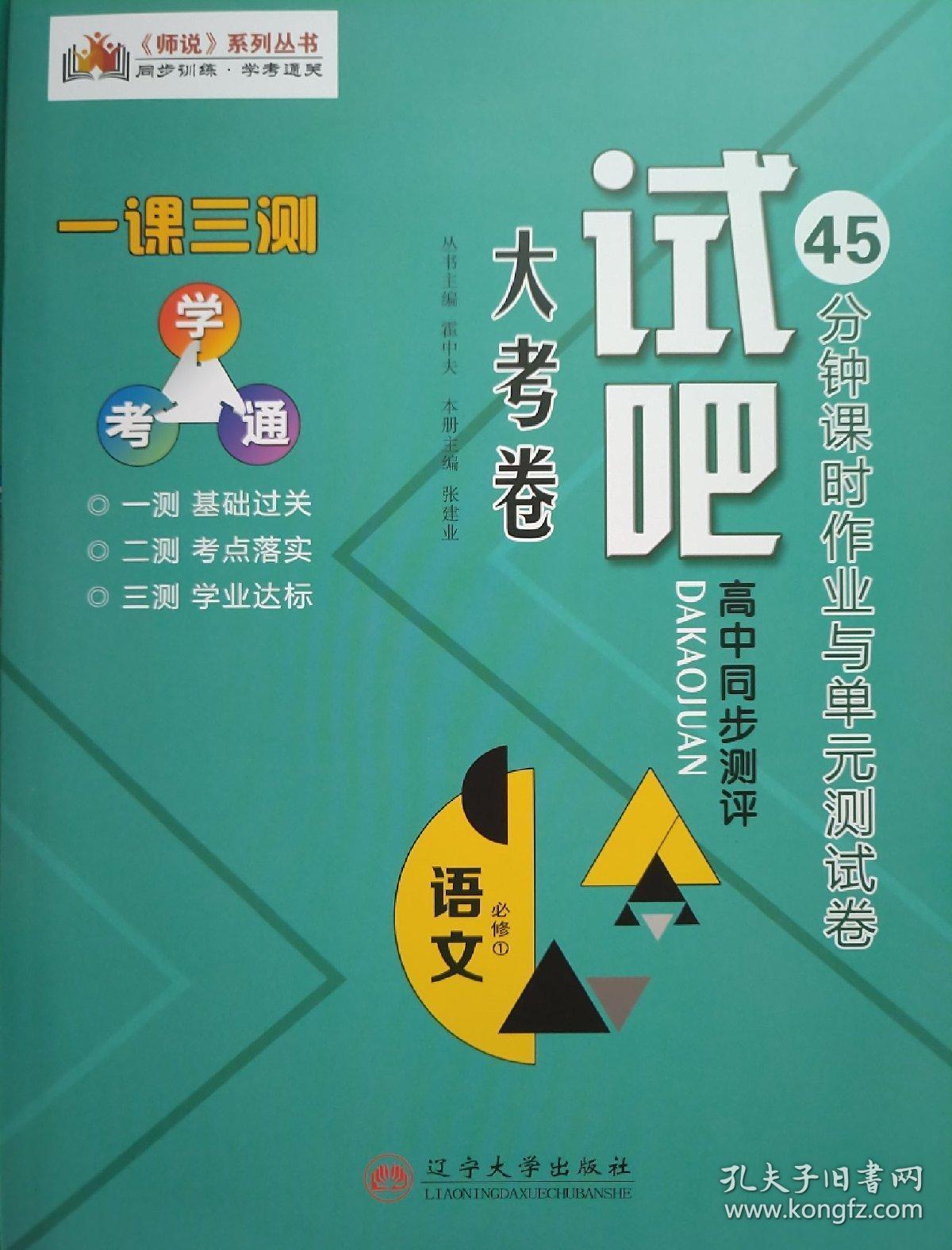 全新正版师说系列丛书45分钟课时作业与单元测试卷试吧大考卷高中同步