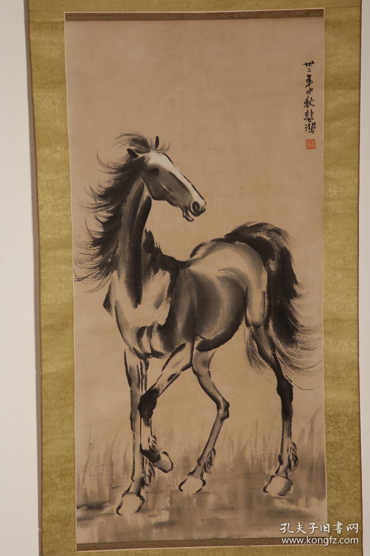 艺术感染力极强,作者徐悲鸿国画大师.对中国近代绘画影响极深