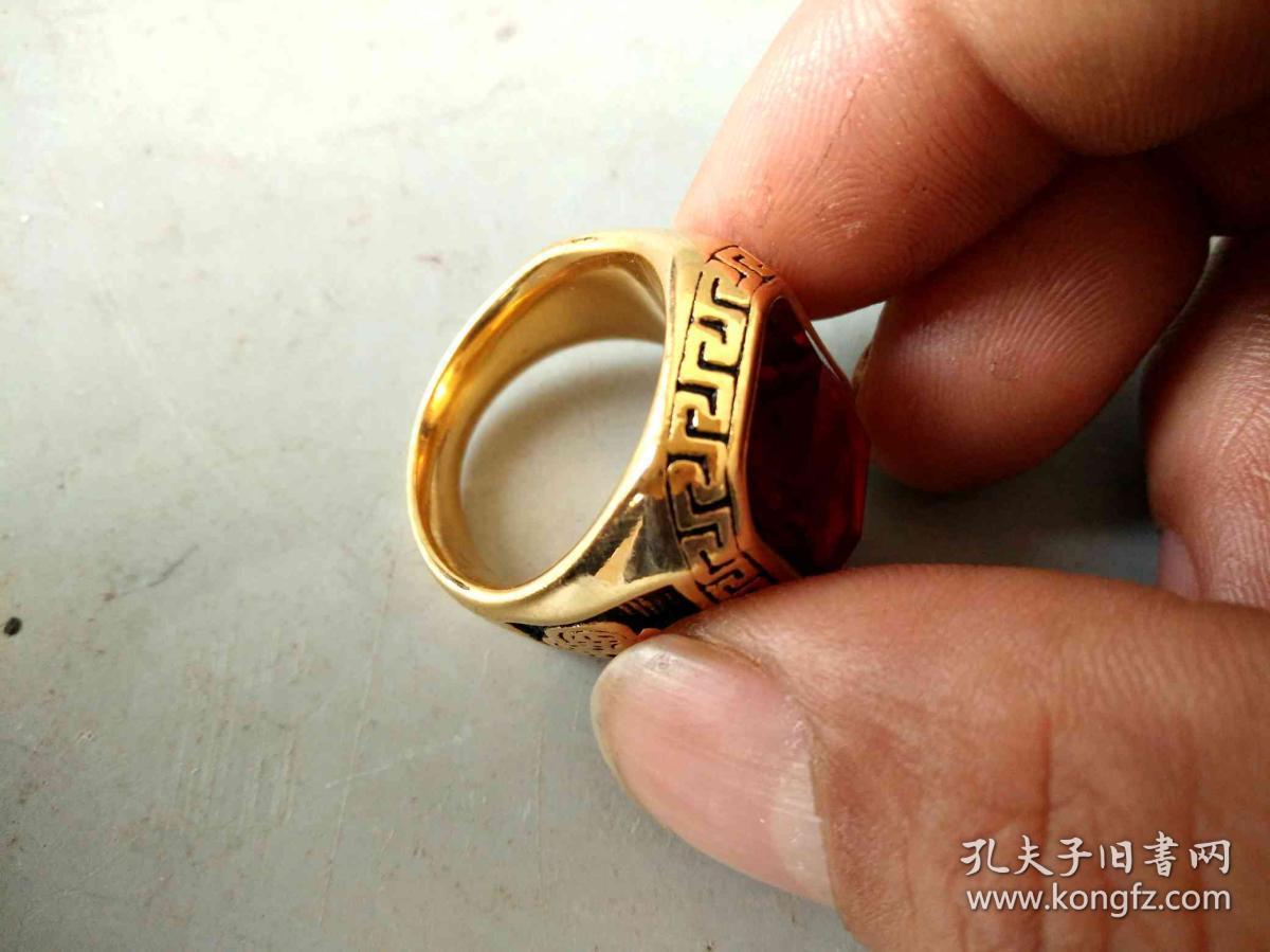 清代天然老凤祥18k红宝石戒指65