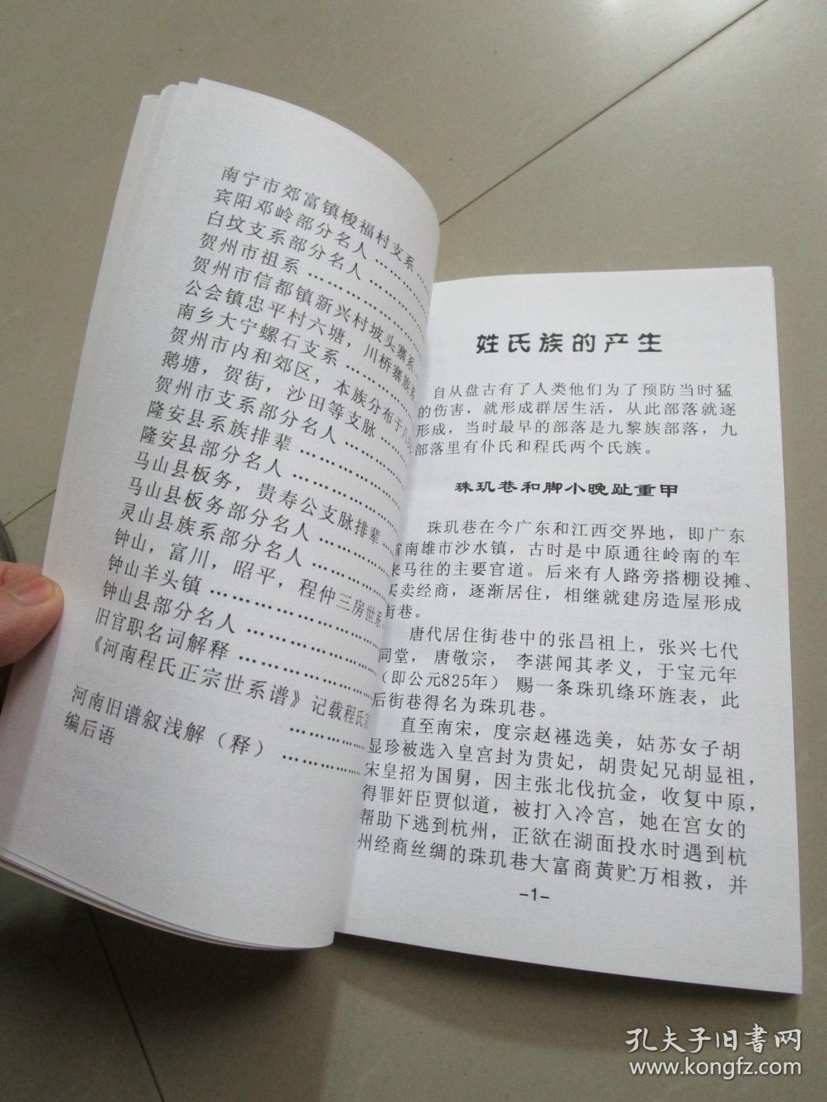 程氏家族谱程咬金程颢程颐后裔家谱旧书