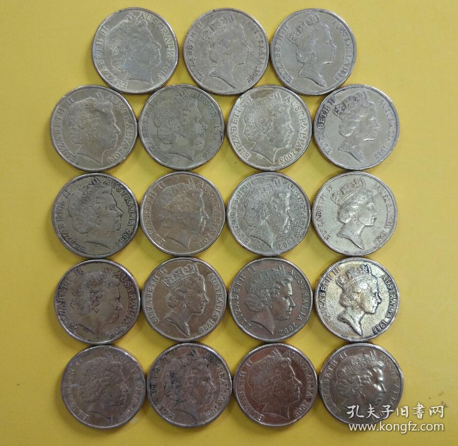 旧币 澳洲1澳元纪念币随机版发 铜币 硬币