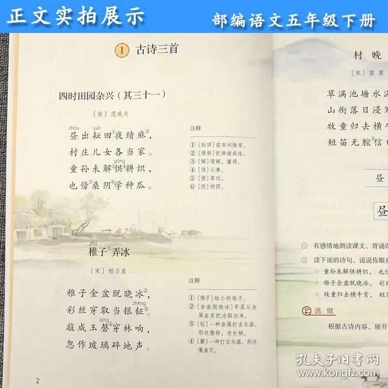 正版2020小学部编版 义务教育教科书语文五年级下课本