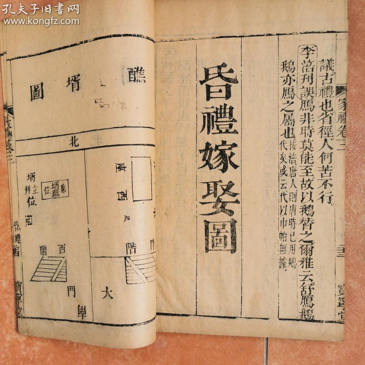 清嘉庆刻版画书--《朱子家礼》8卷附《四礼初稿》4卷《四礼约言》4卷