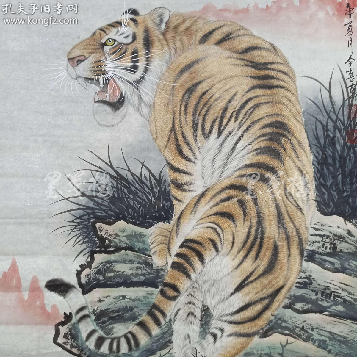 河南画虎名家,河南美协会员 赵全喜戊戌年(2018)水墨画《神威图》一幅