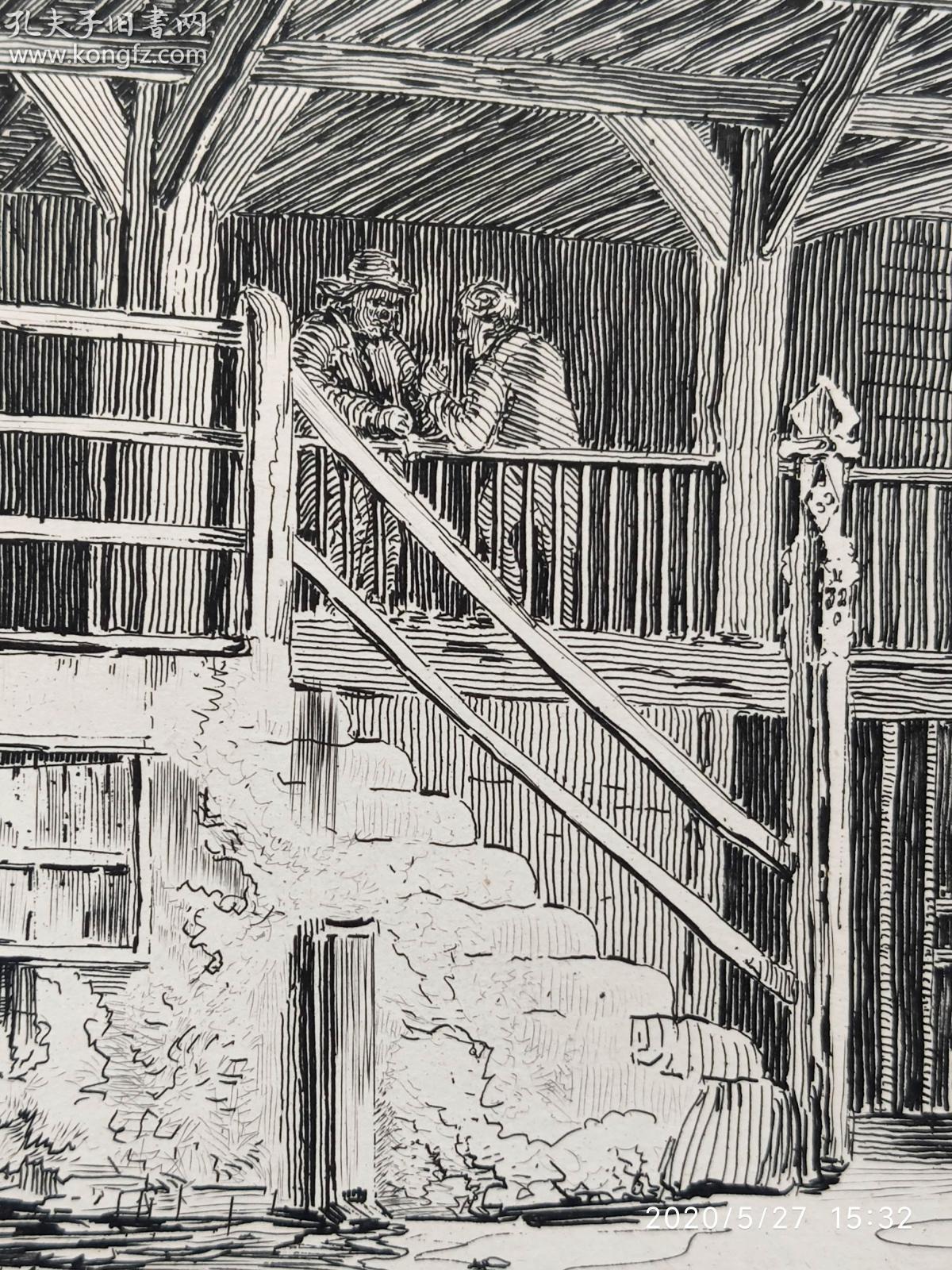 【大英博物馆藏画"原创版画"1809年"古物与遗迹"系列巨幅蚀刻铜版画