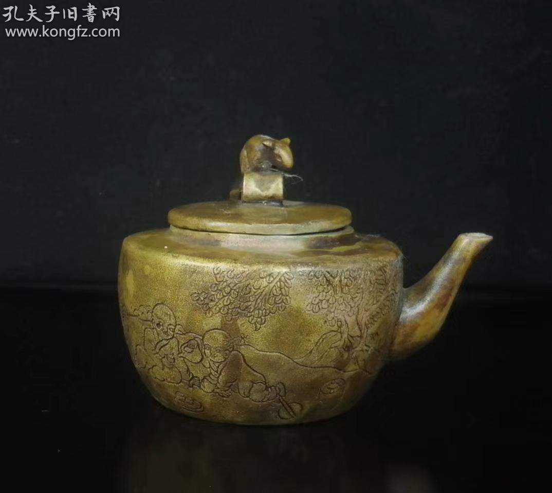 收藏老铜器 纯铜老茶壶