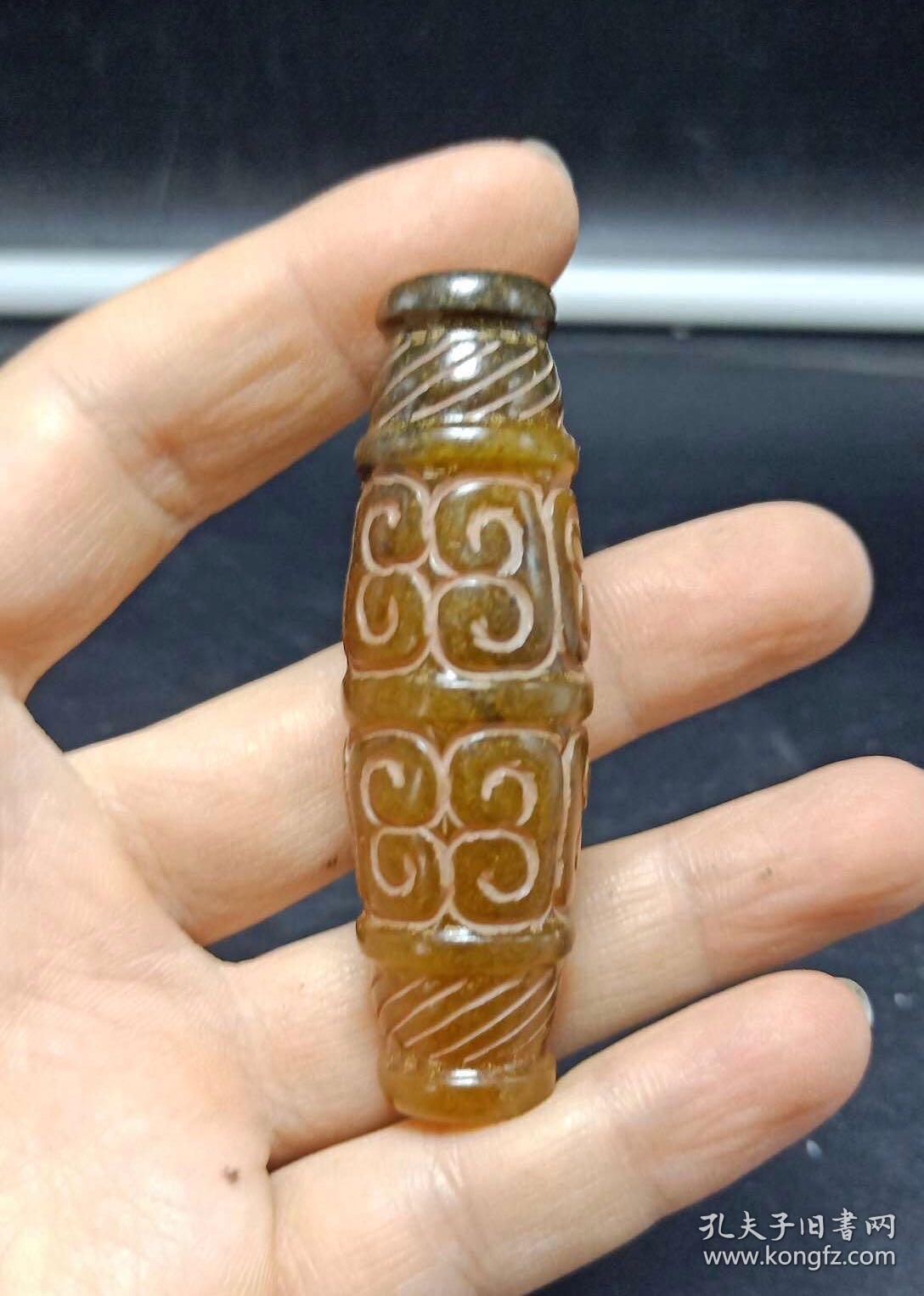 环丝玉柱 (配饰 挂件 长玉珠子) 【拍品介绍】:东西真心不错!