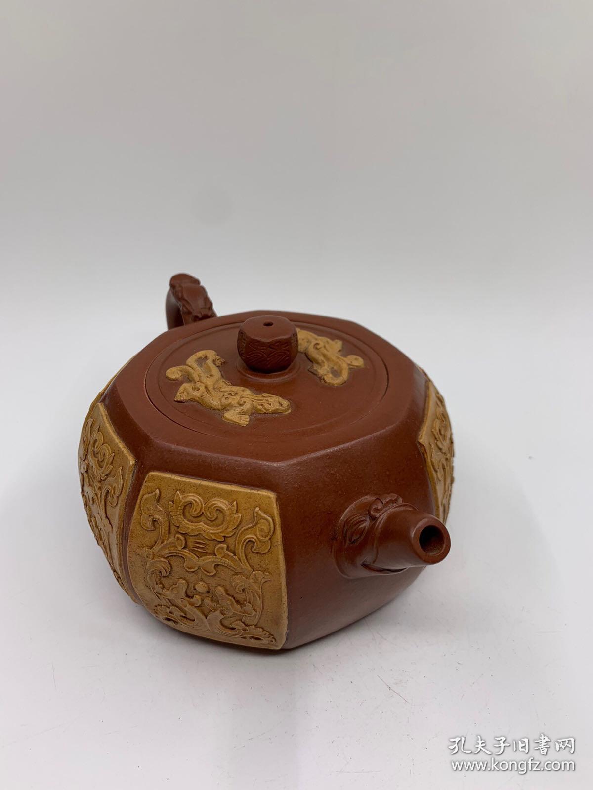 老茶具茶壶紫砂壶 材质:朱泥 底款:陈鸣远 容量:约420