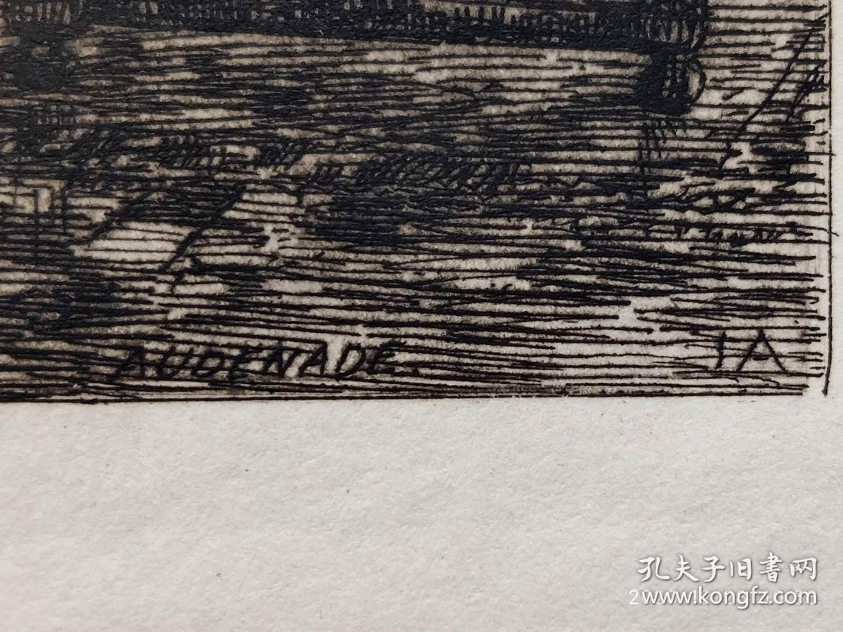 原创版画1883年版蚀刻铜版画比利时奥德纳德的壁炉英国版画家乔治厄