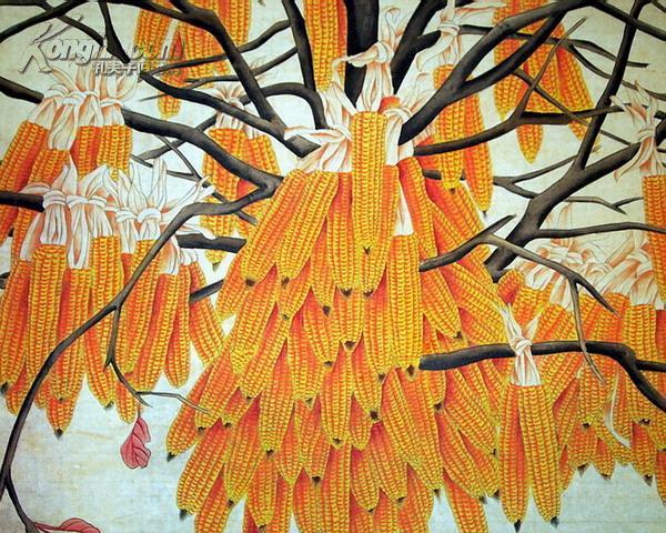 【图】巨幅工笔画·玉米群鹅图,拍品信息,网上拍卖,拍卖图片,拍卖网