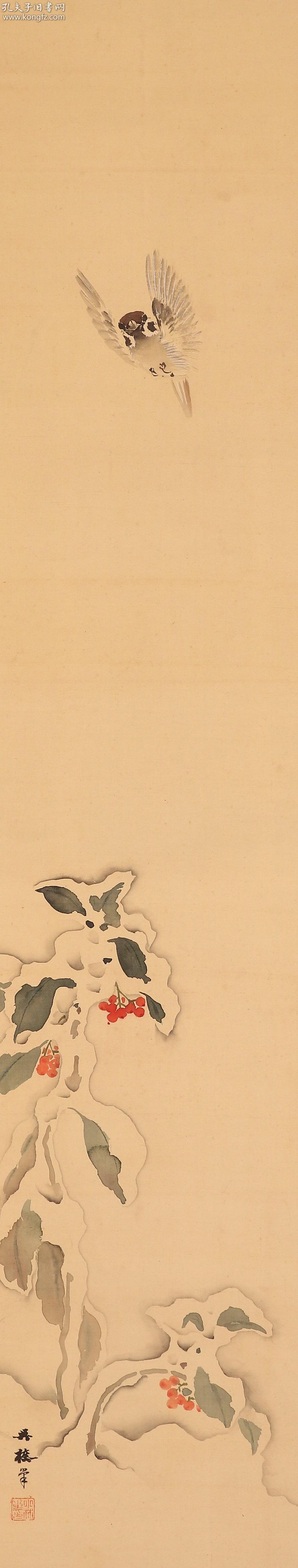 【全场包邮】原装旧裱 日本明治大正时代画家 小林吴峤(1871-1928)