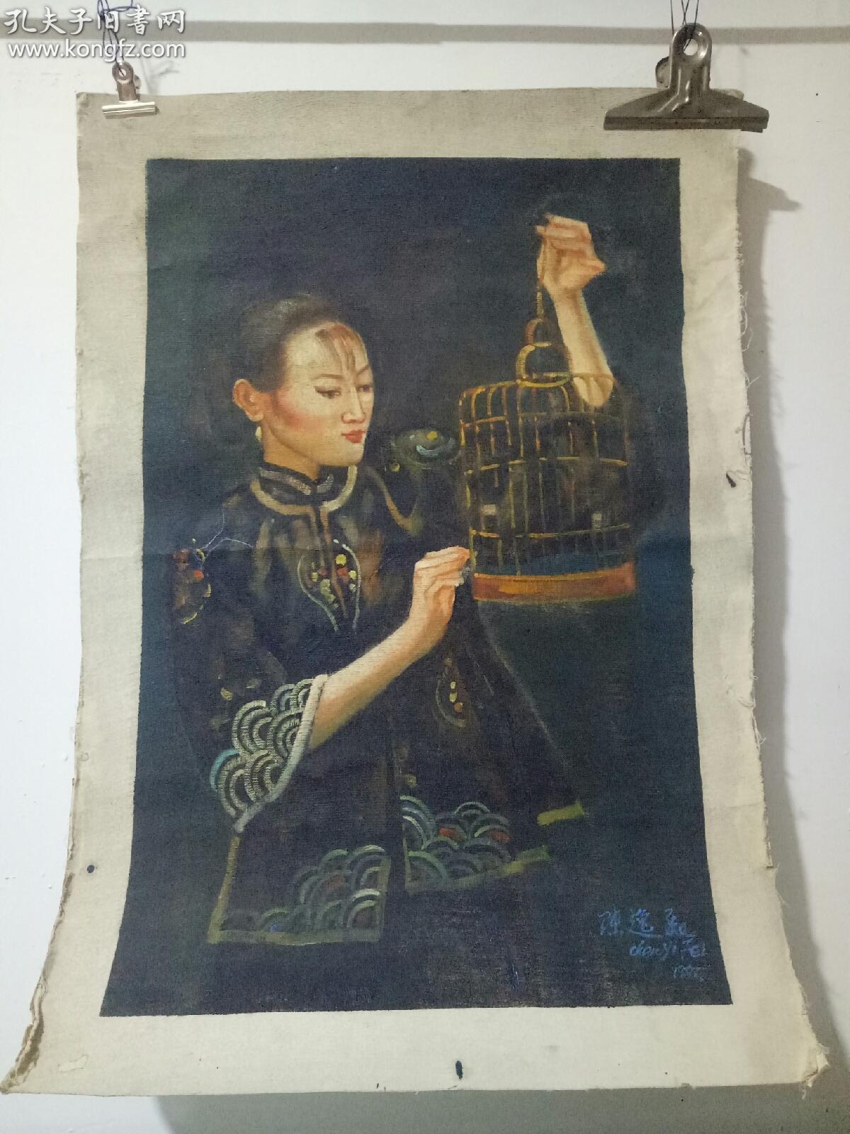 提鸟笼的女子