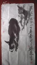 著名画家“刘兴泉”精美国画一幅---《双驴图》（作者见描述）(图)