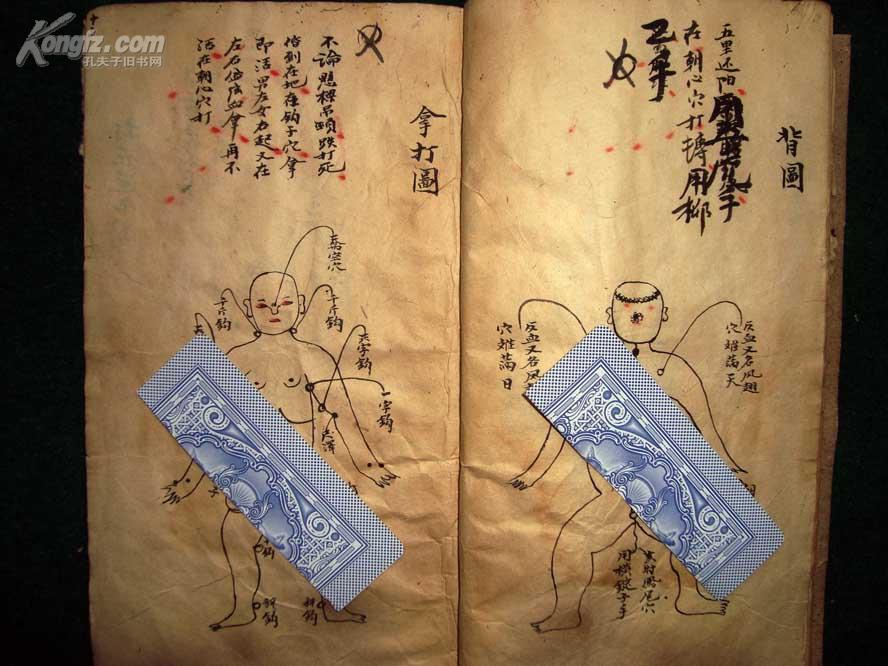 武术点打秘笈 江西丰城"五百钱"代写绘稿本《秘传插点拿手》(复印件)