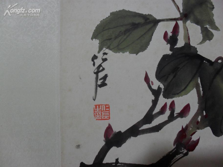 詹仁左 牡丹 55cmx33cm 精裱立轴 保真