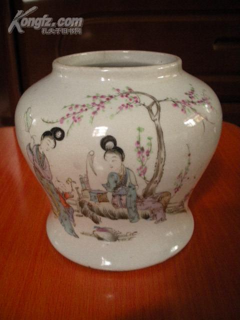 包老!民国粉彩人物罐:仕女,婴戏罐~~~江西 刘 春 顺出品,详见描述!