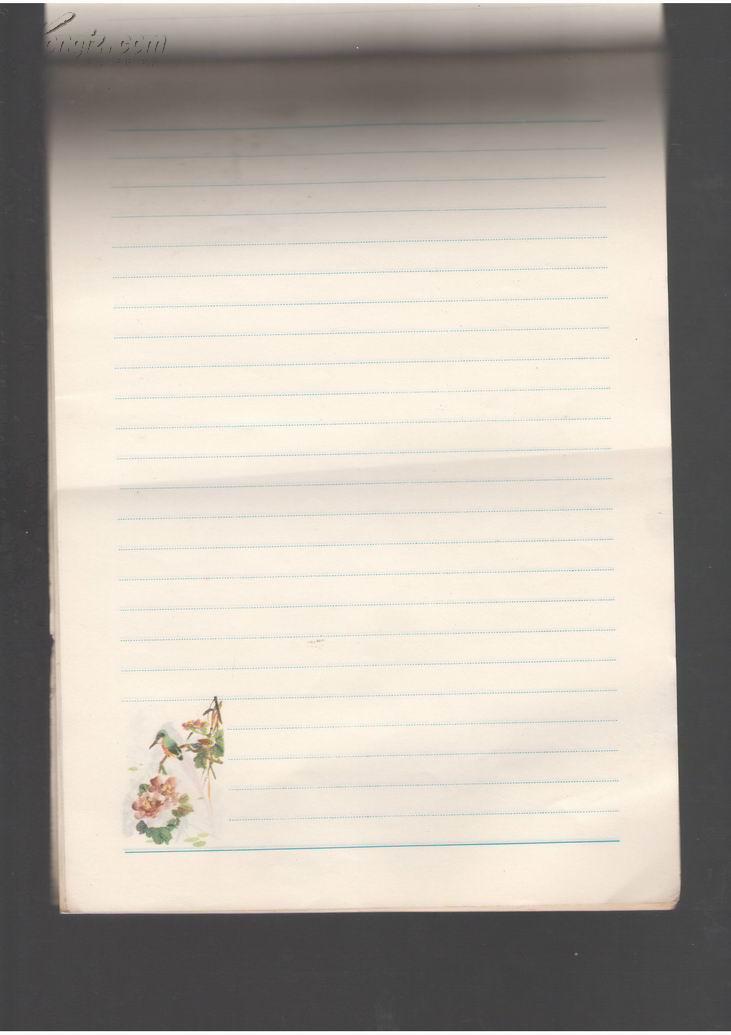 空白老信笺信纸一本(六种彩色花鸟图案18张,漂亮, 约80年代印刷,如图)