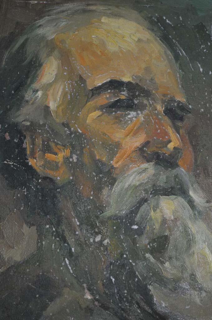 中央美术学院教授王式廓1963年人物纸板老油画36x29cm