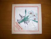 中国真丝手绘手帕 70-80年代外贸品  兰花图案