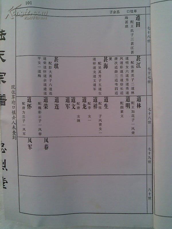 陆氏宗谱忠烈堂盐城支卷二双折页16开100张2005年版售原谱