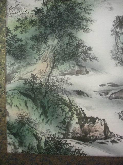 画家黄世超立轴一幅:春山飞瀑~~~(净芯125*63cm)