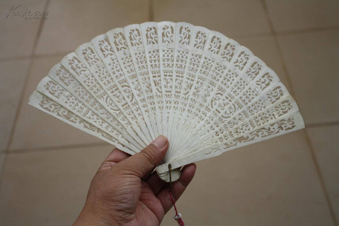 骨扇3(20叶),完好无损,带坠穗,民国出口欧洲产品