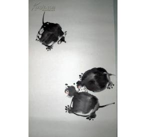 河北国画名家刘志义九龟长寿图