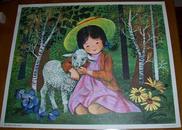 1957年美国印精美画 Mary had a little lamb 2开大小