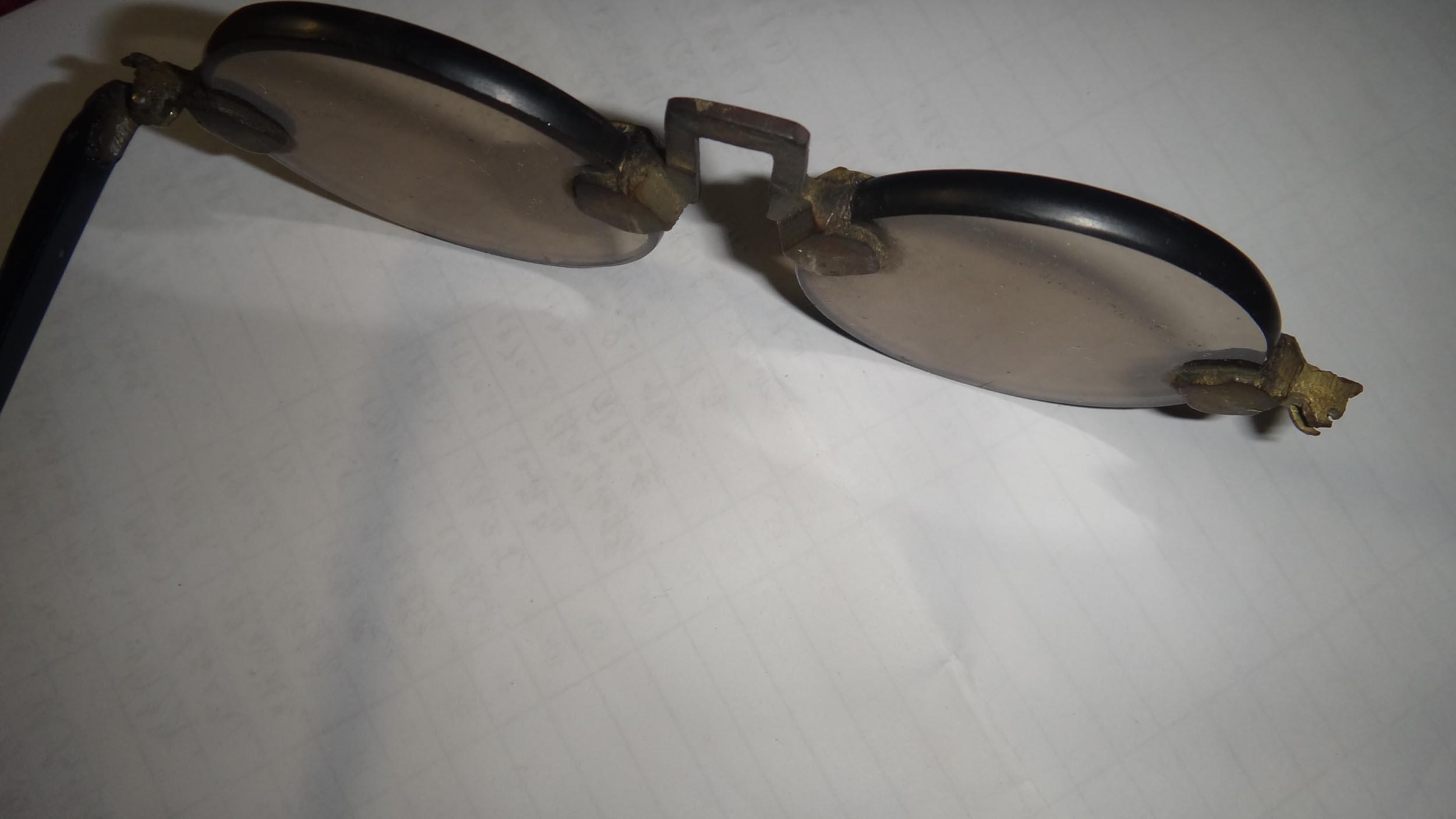 晚清民国茶色水晶眼镜一幅包老包真