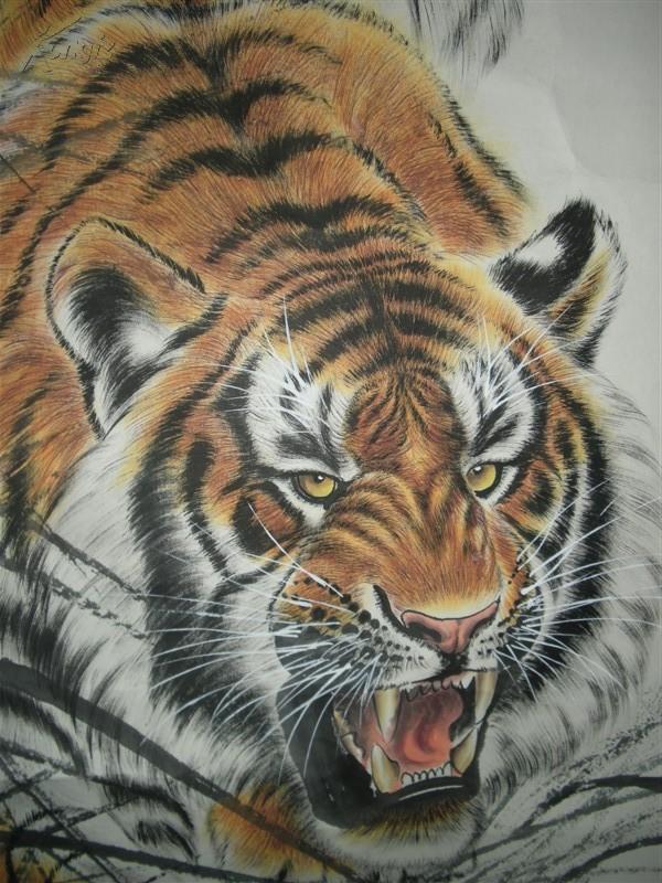 著名河北画家《王小六老虎》长1米2宽80公分