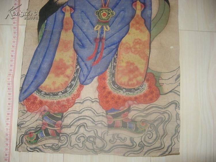 清末手绘道教神仙画像画工精细