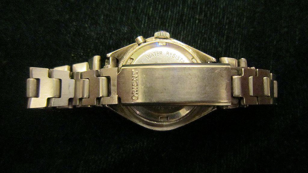 *精品*原装日本老双狮orient女士全自动机械日历表*全钢古董二手表*