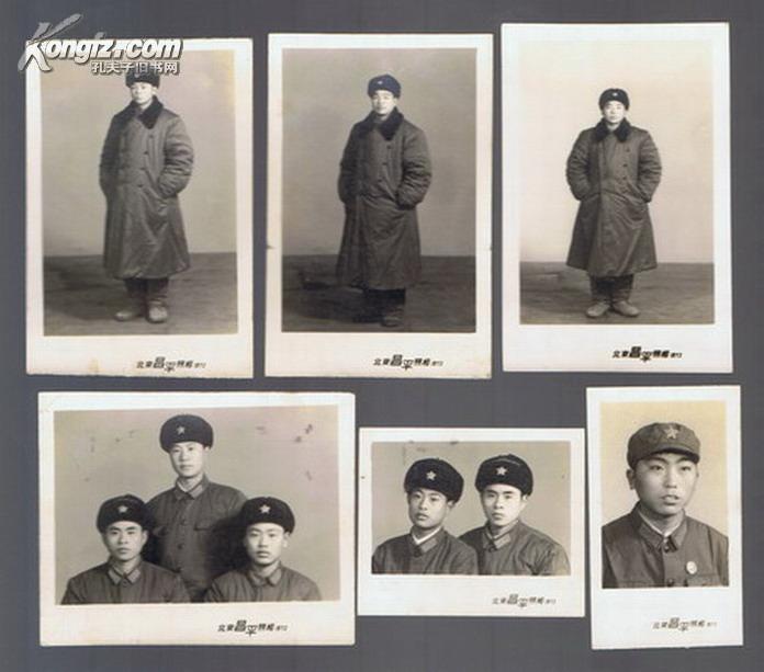 老照片七十年代军人照片共13张均显示照相年份