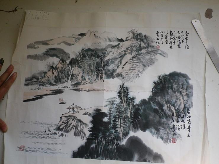 周凯 山水画 题2次款 国家一级美术师,现任职于深圳画院.