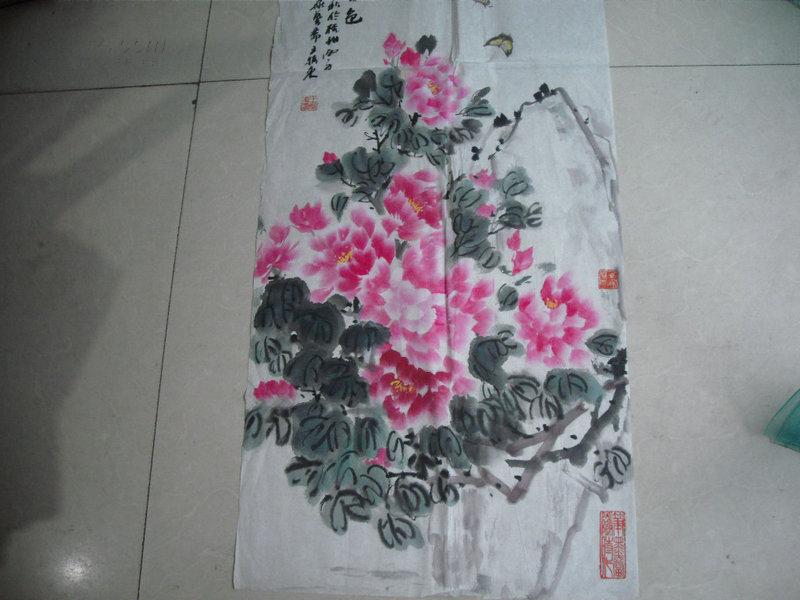 书画家王振东花鸟画一张:满园春色(49x99)cm【保真】