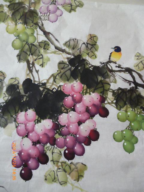 著名老画家张沛之精品绘画墨葡萄1幅