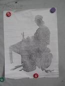 人物拓片  画一张  44*34厘米