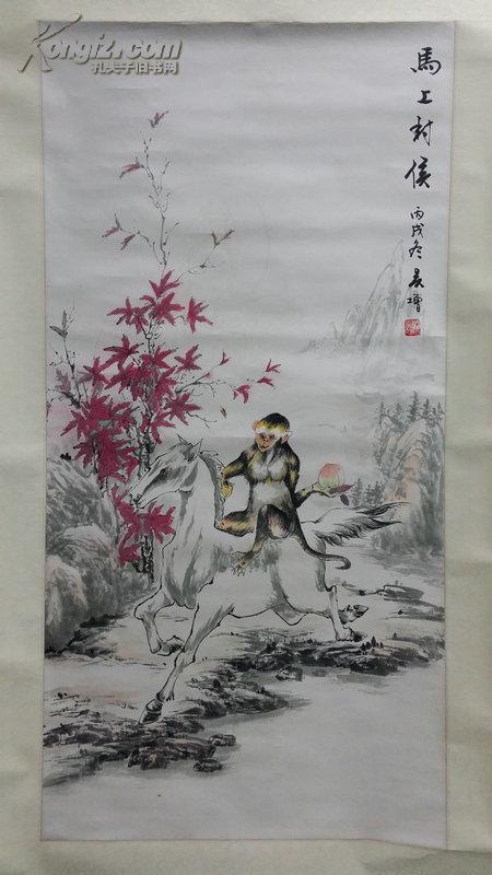 吴增画马上封侯活画大师中国少林寺禅画院副院长中国当代民间艺术家