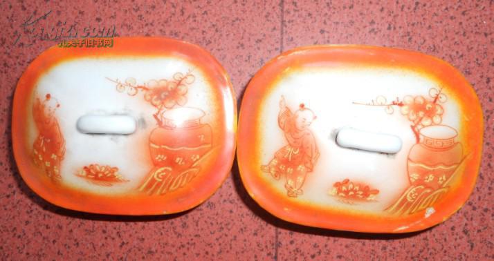 胡荣顺瓷盒一对司马光砸缸