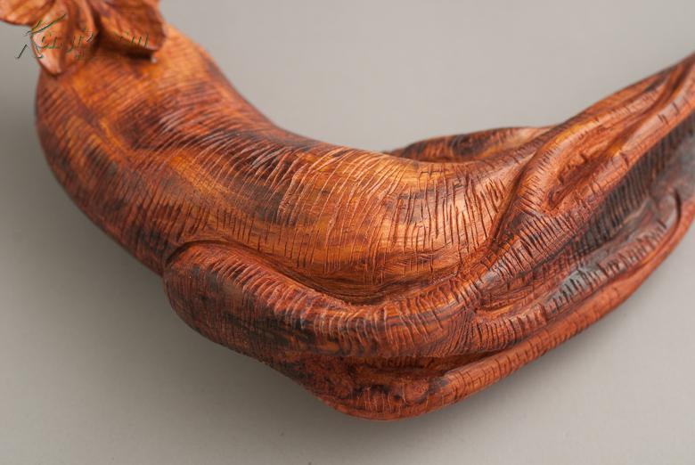 正宗海南黄花梨海黄鬼纹鬼眼人参雕件木艺木雕摆件送礼收藏佳品