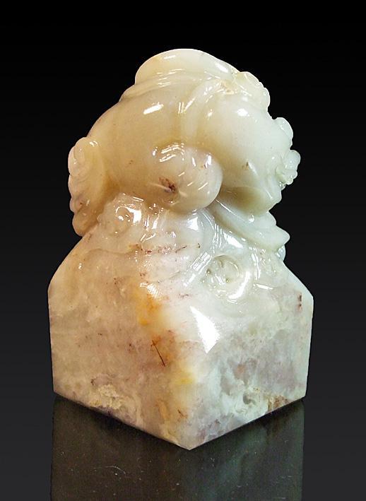 【高档寿山石】老坑善伯冻貔貅钮方章 编号p173