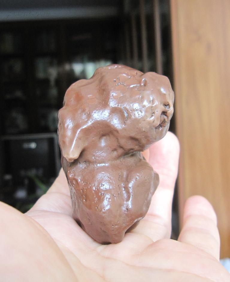 天然奇石观赏石造型石戈壁石红碧玉摆件手玩石礼品收藏品:狗头