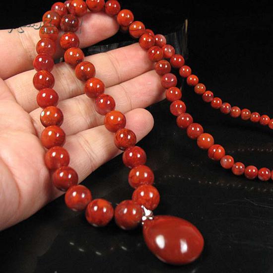 *珍藏*终身保真*四川凉山南红玛瑙39g火焰红项链吊坠*质地润满肉*色泽