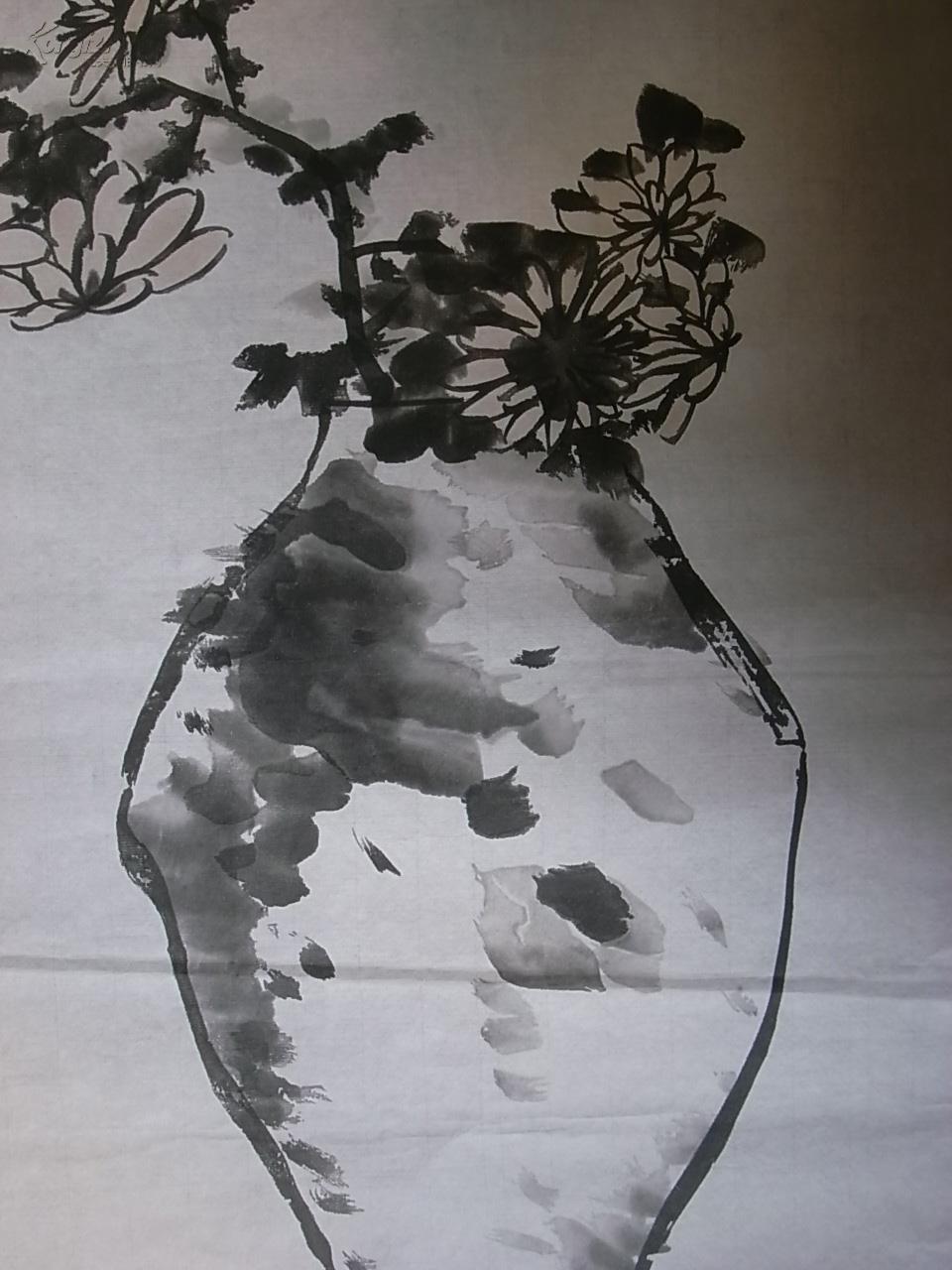 朵云轩木版水印精品八大山人瓶菊