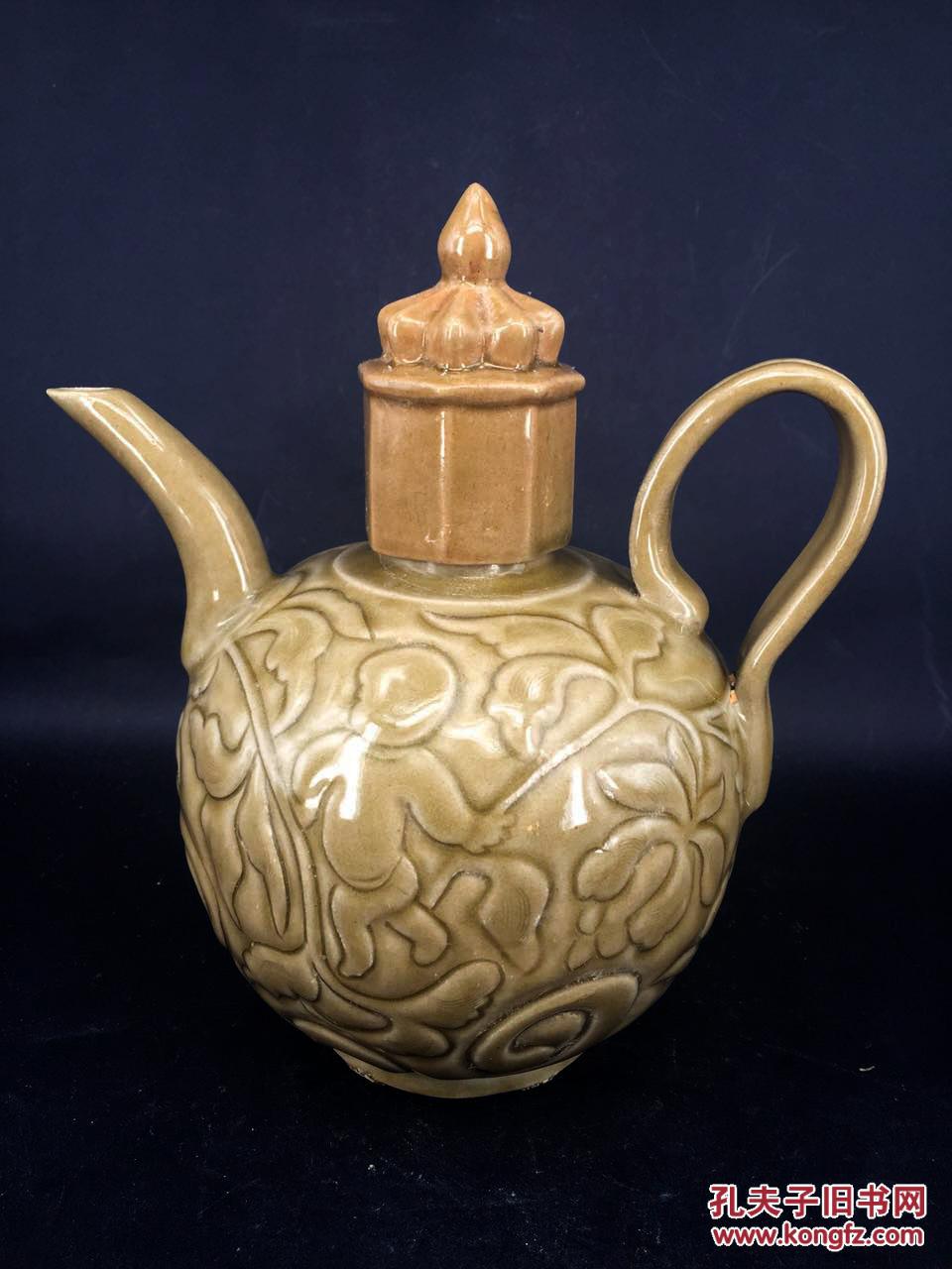 隋唐越窑刀刻花执壶!釉水一流!难得的好物件!