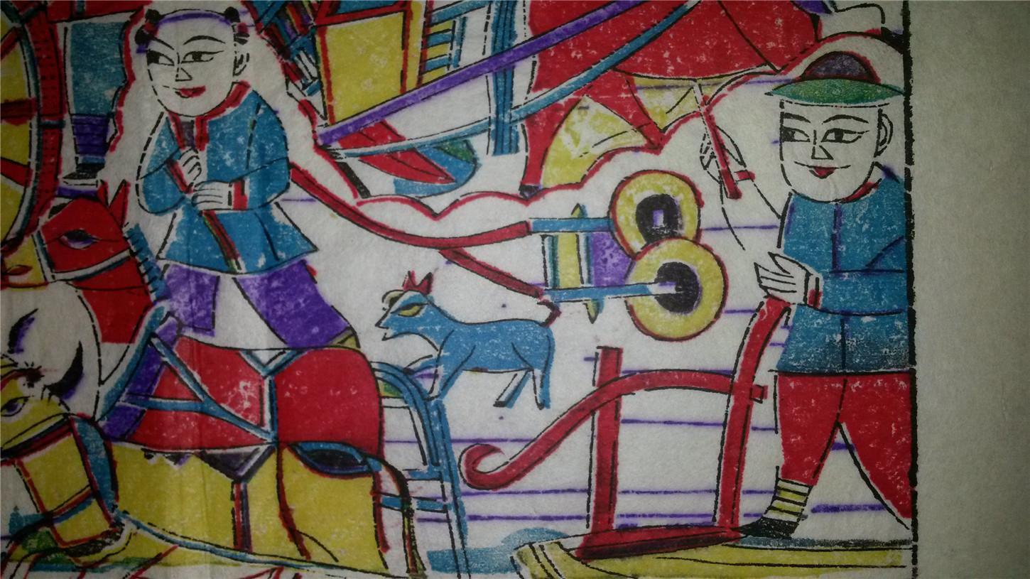 杨家埠木版年画版画大全之062*男十忙