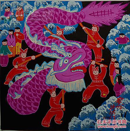 陕西省美协会员,一级画家刘@沣@涛精彩力作一一舞龙,他的父亲是农民画