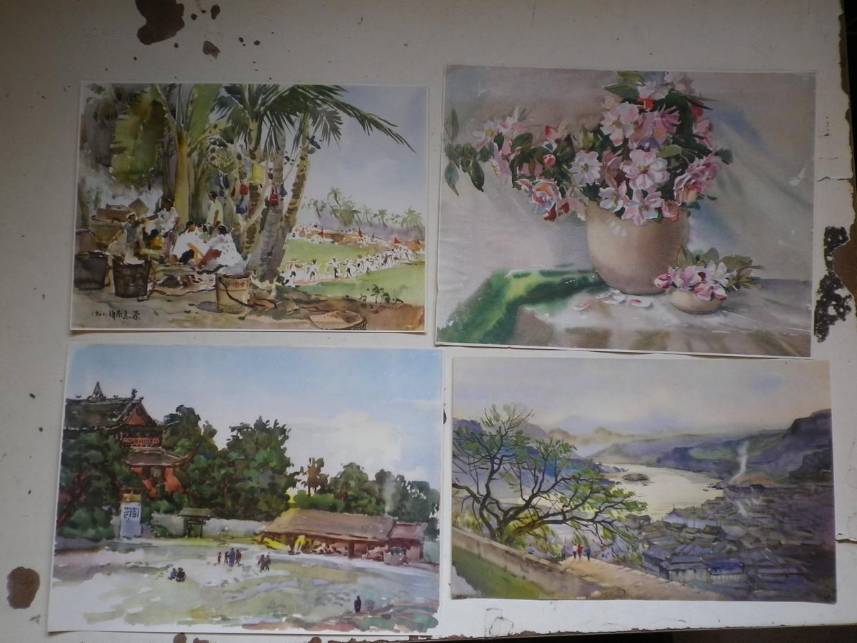 【图】约六十年代 名画家 水彩画 32张.印刷品_价格:480.