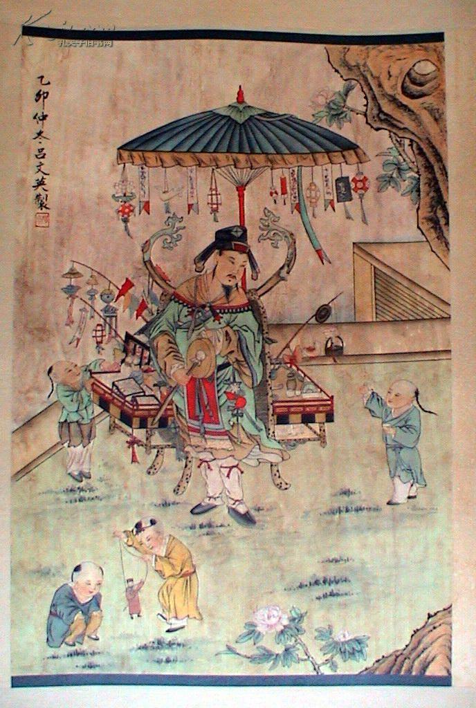 明代吕文英款-货郎图立轴