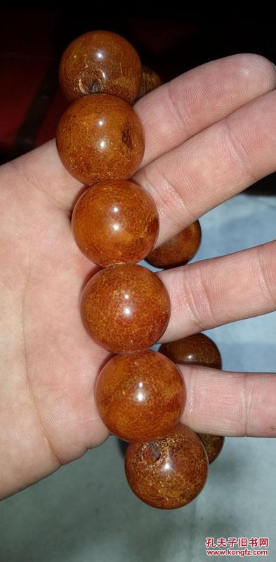 清代传世蜜蜡手钏自然冰裂纹